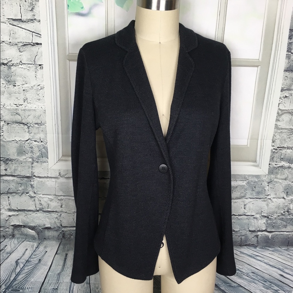 Eileen Fisher Marled Dark Gray Light Weight Blazer